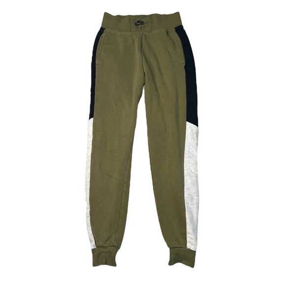 Nike Air BB Pull-On Jogger Pants Olive Black White Heathered Womens XS - Picture 1 of 7